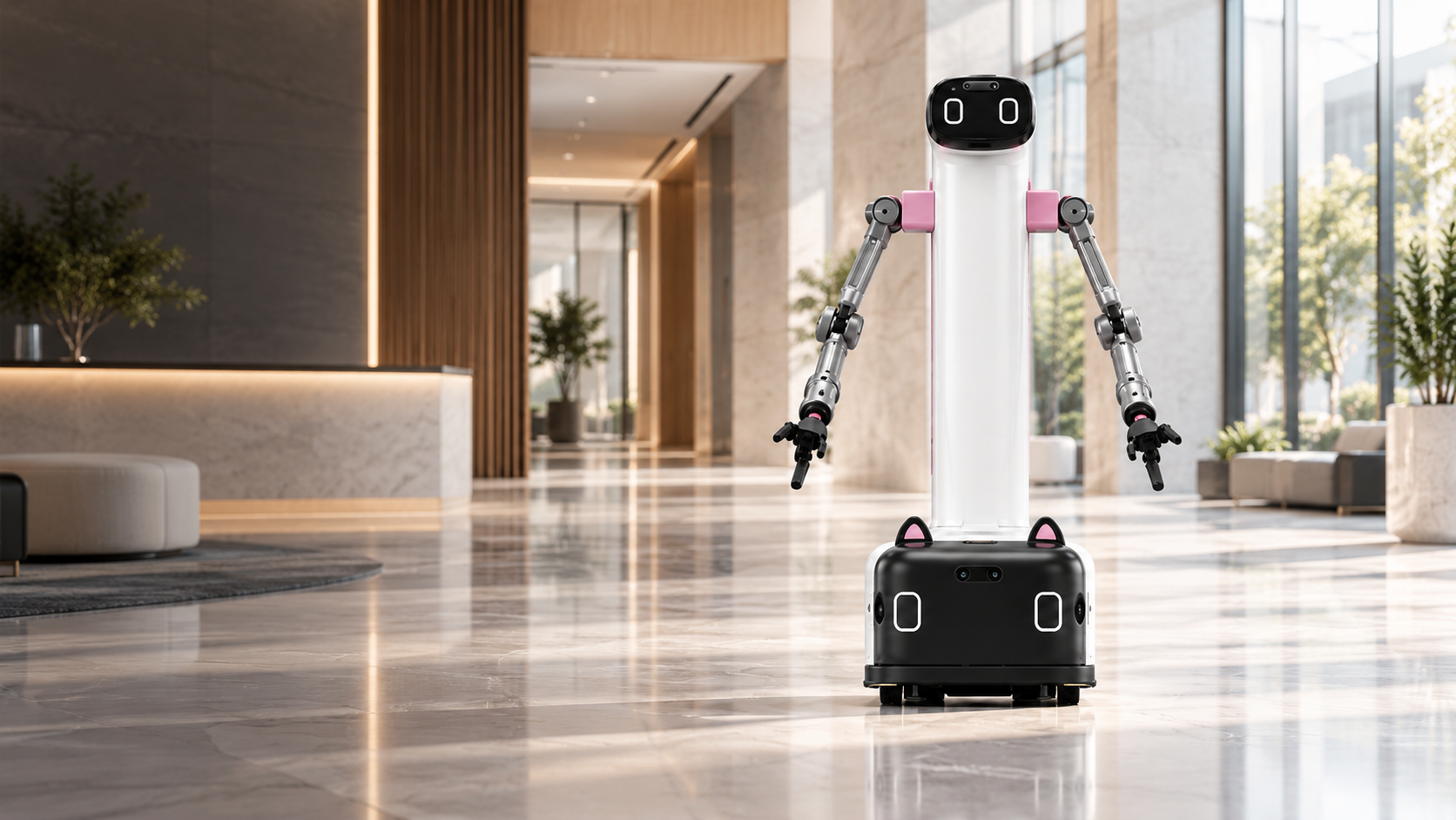 Tina service robot in a modern facility